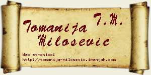 Tomanija Milošević vizit kartica